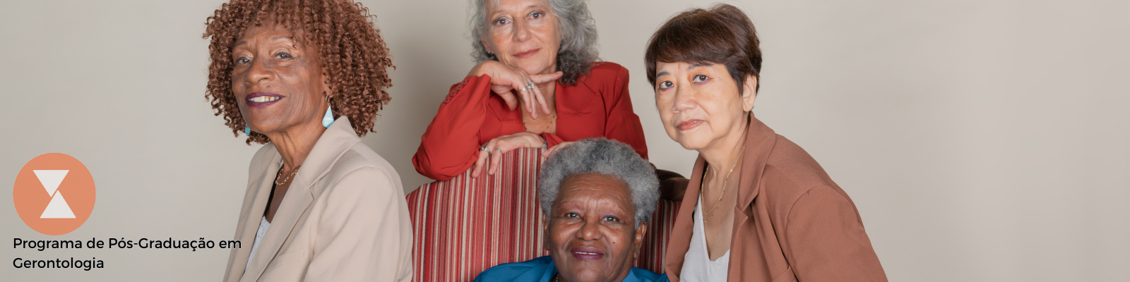 Grupo de mulheres idosas representando a diversidade racial